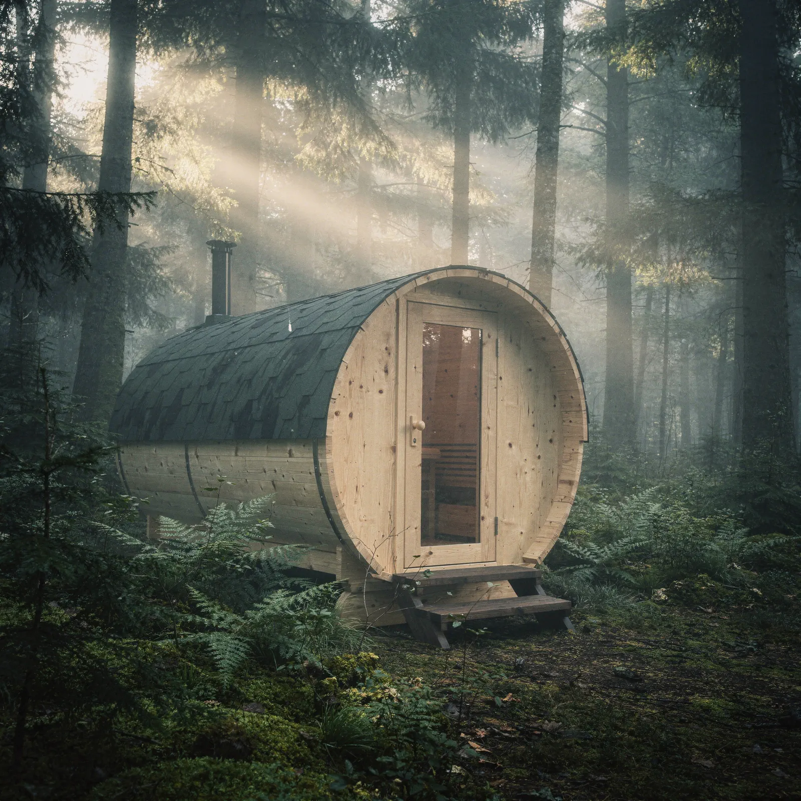 Sauna w leśnym otoczeniu
